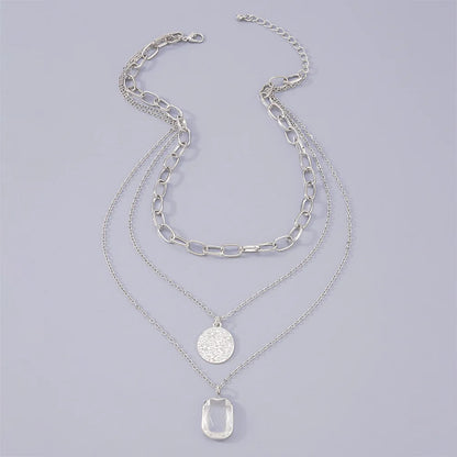 3-in-1 Star Crystal Coin Silver Necklace-Ringified Jewelry