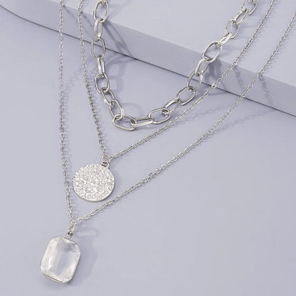 3-in-1 Star Crystal Coin Silver Necklace-Ringified Jewelry