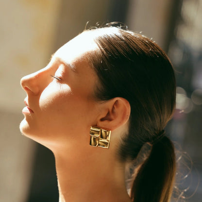 Golden Patchwork Earrings