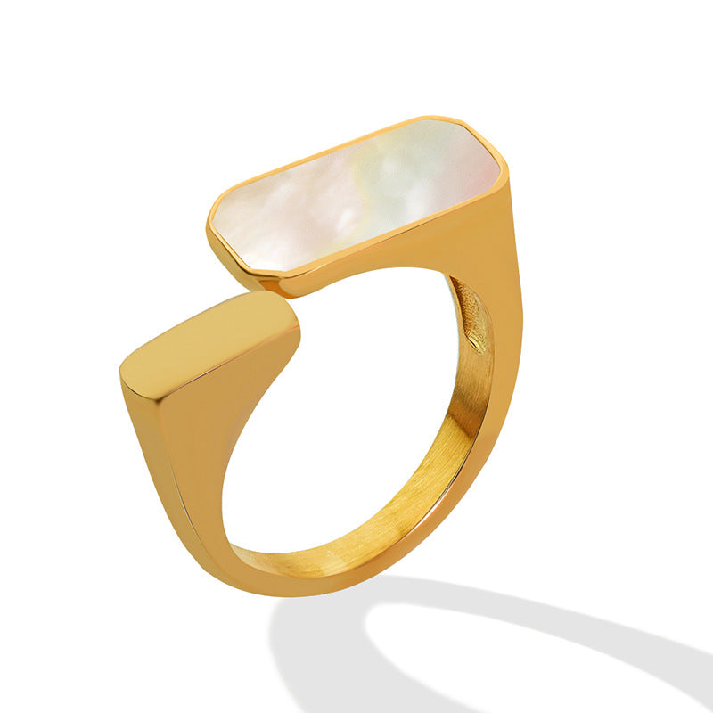 Double Signet Shell Ring