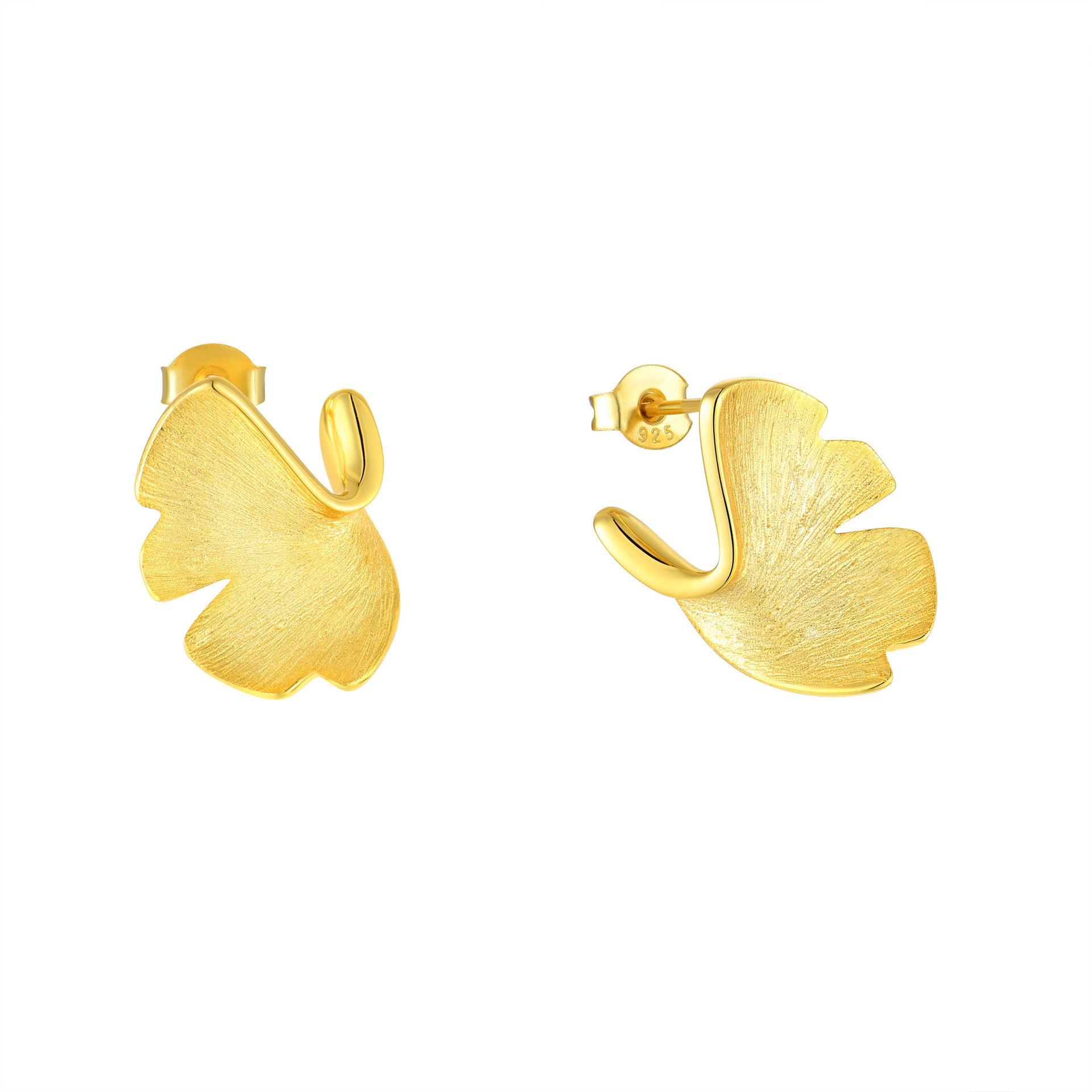 Lovely Leaf Gold Earrings