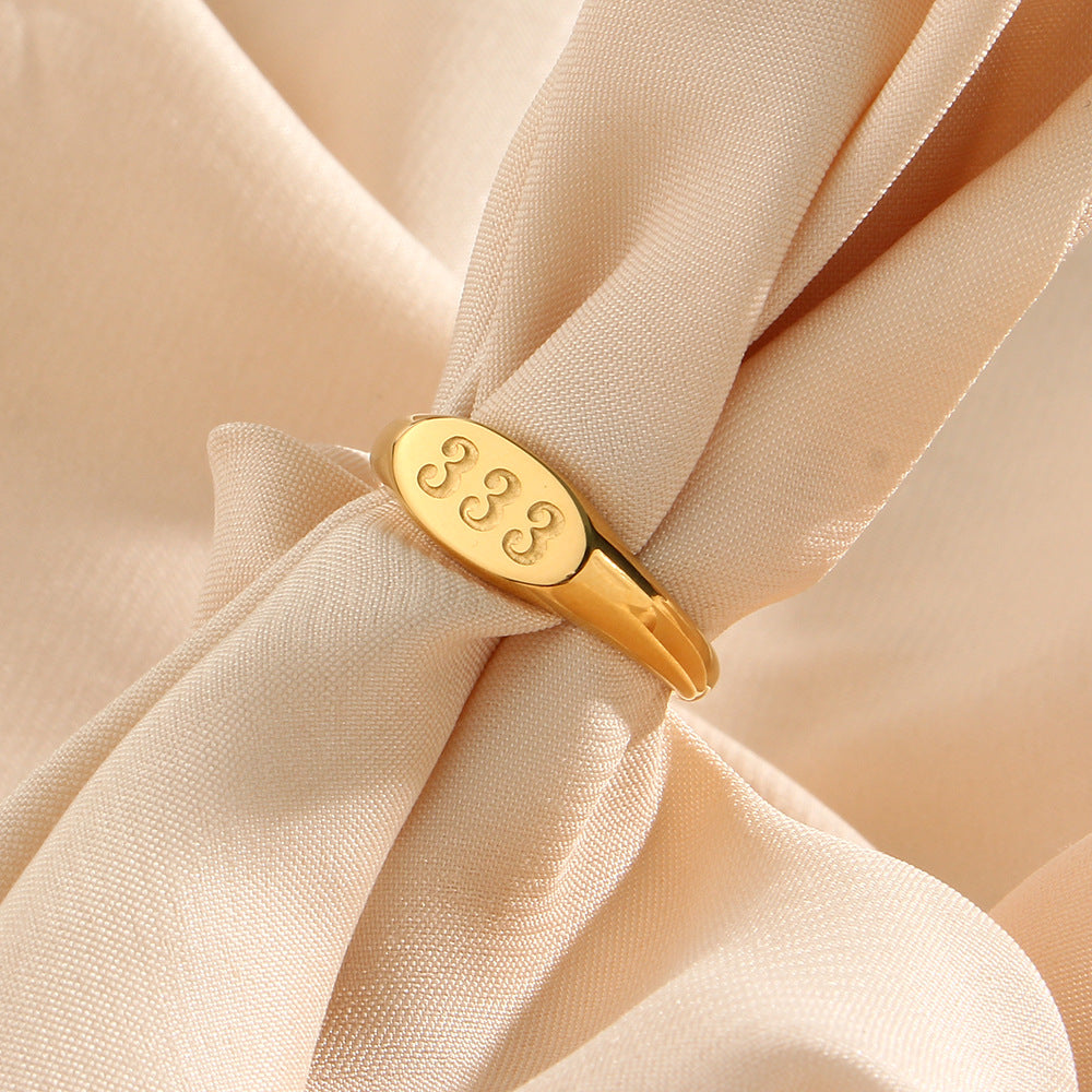 Angelic Number Signet Ring