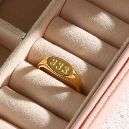 Angelic Number Signet Ring