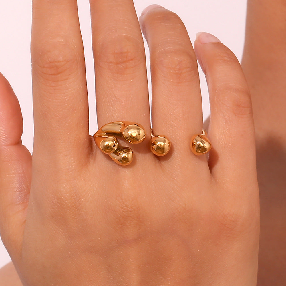 Creative Double-Finger Bead Ring-Ringified Jewelry