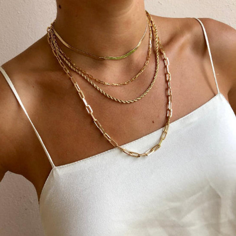 Paperclip Necklace in Four Sizes | 18K Gold Stainless Steel Chain for Women 18" 20" 22" 24" | Must-Have for Women Girls | RJ Designs-Ringified Jewelry
