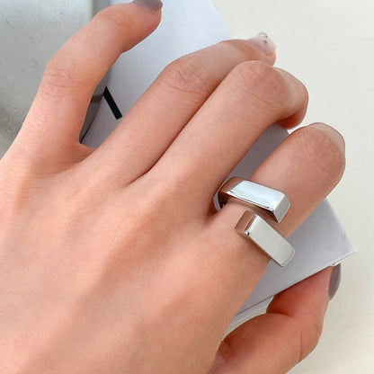 Hunky Block Silver Ring-Ringified Jewelry