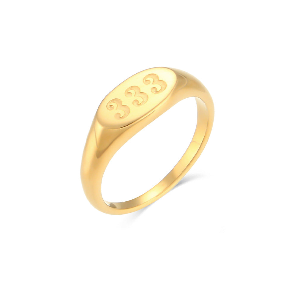 Angelic Number Signet Ring