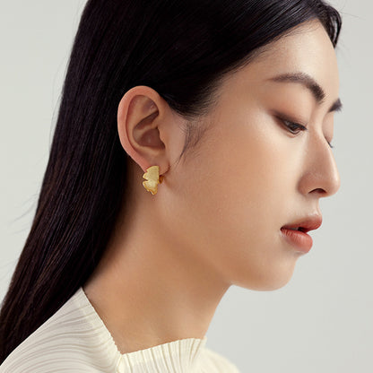 Lovely Leaf Gold Earrings