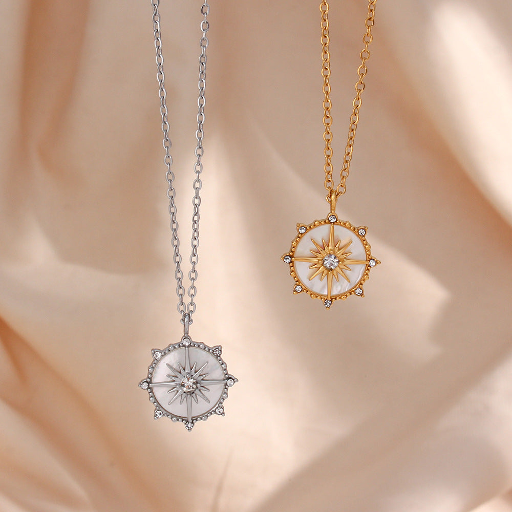 Compass Gold Coin Necklace