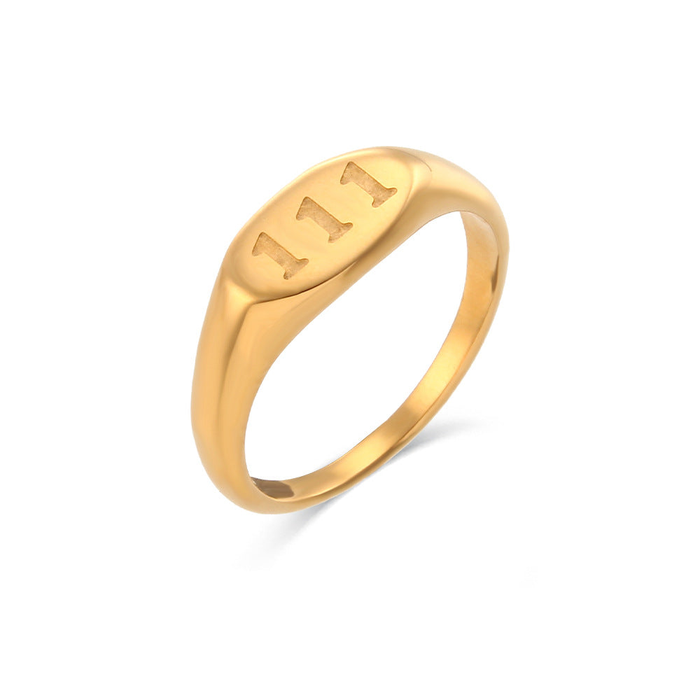 Angelic Number Signet Ring