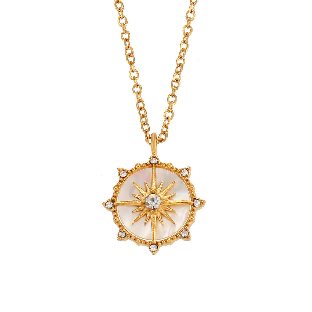 Compass Gold Coin Necklace