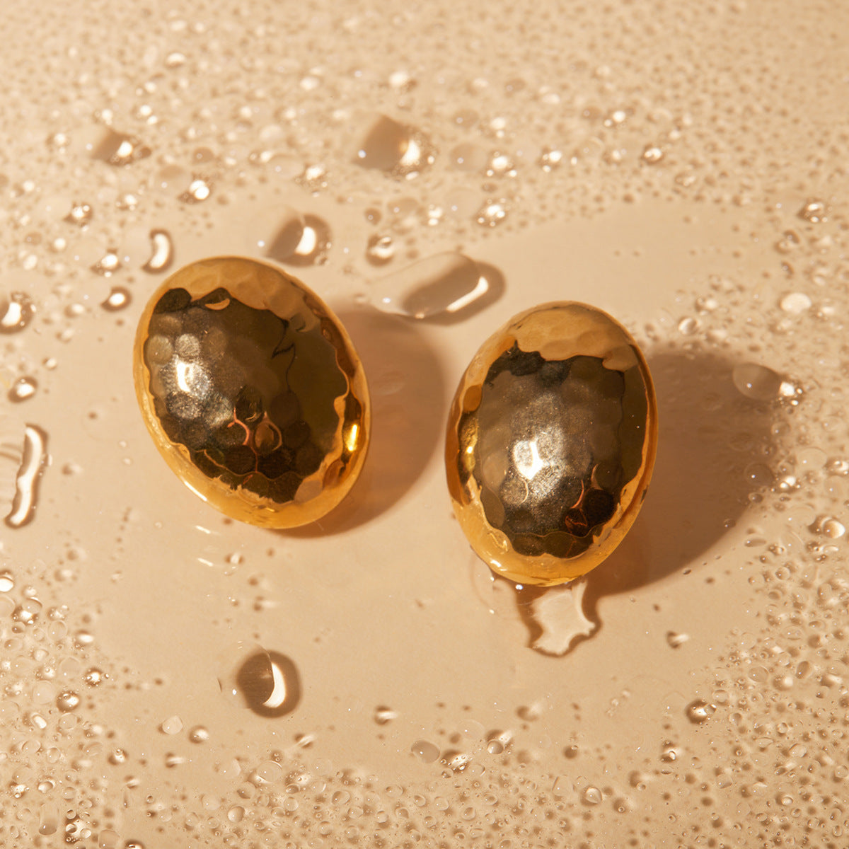 Hammered Shield Earrings