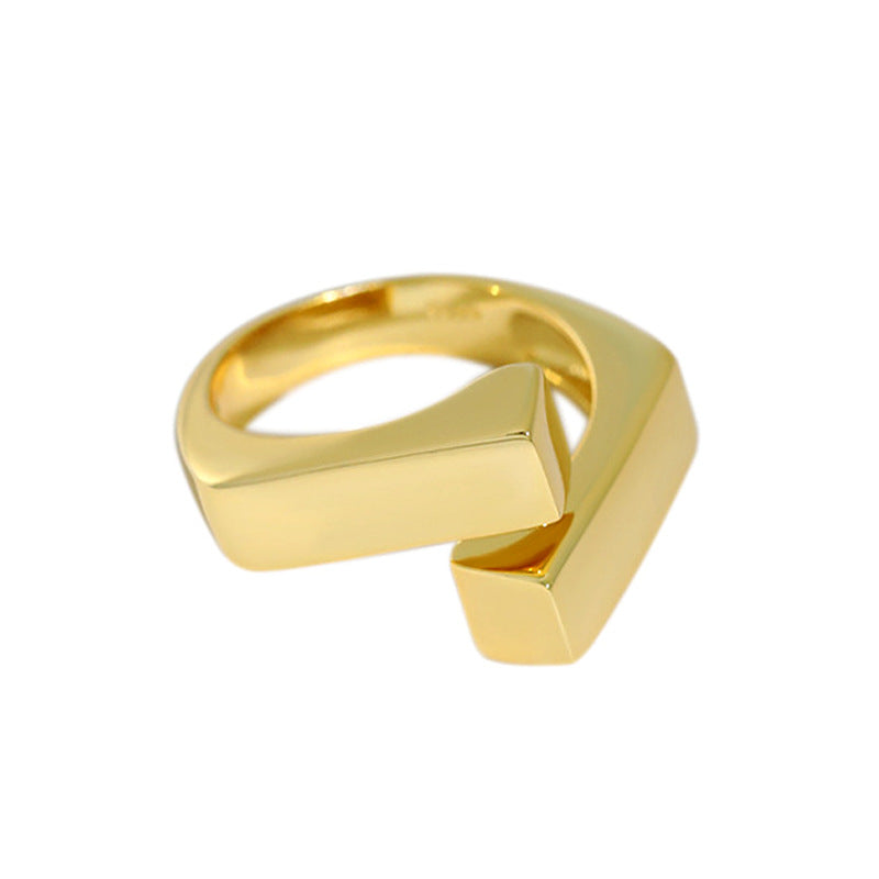 Hunky Block Gold Ring-Ringified Jewelry