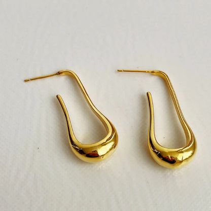 French Water Raindrop Gold Earrings-Ringified Jewelry
