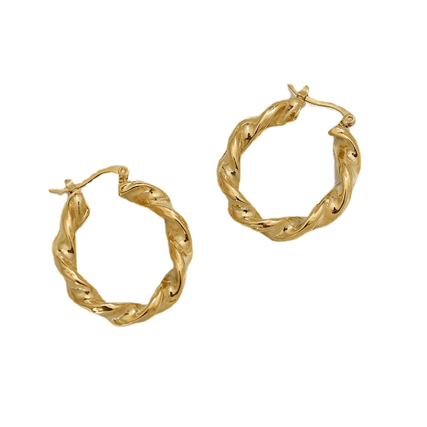 Helix Twist Gold Hoop Earrings-Ringified Jewelry