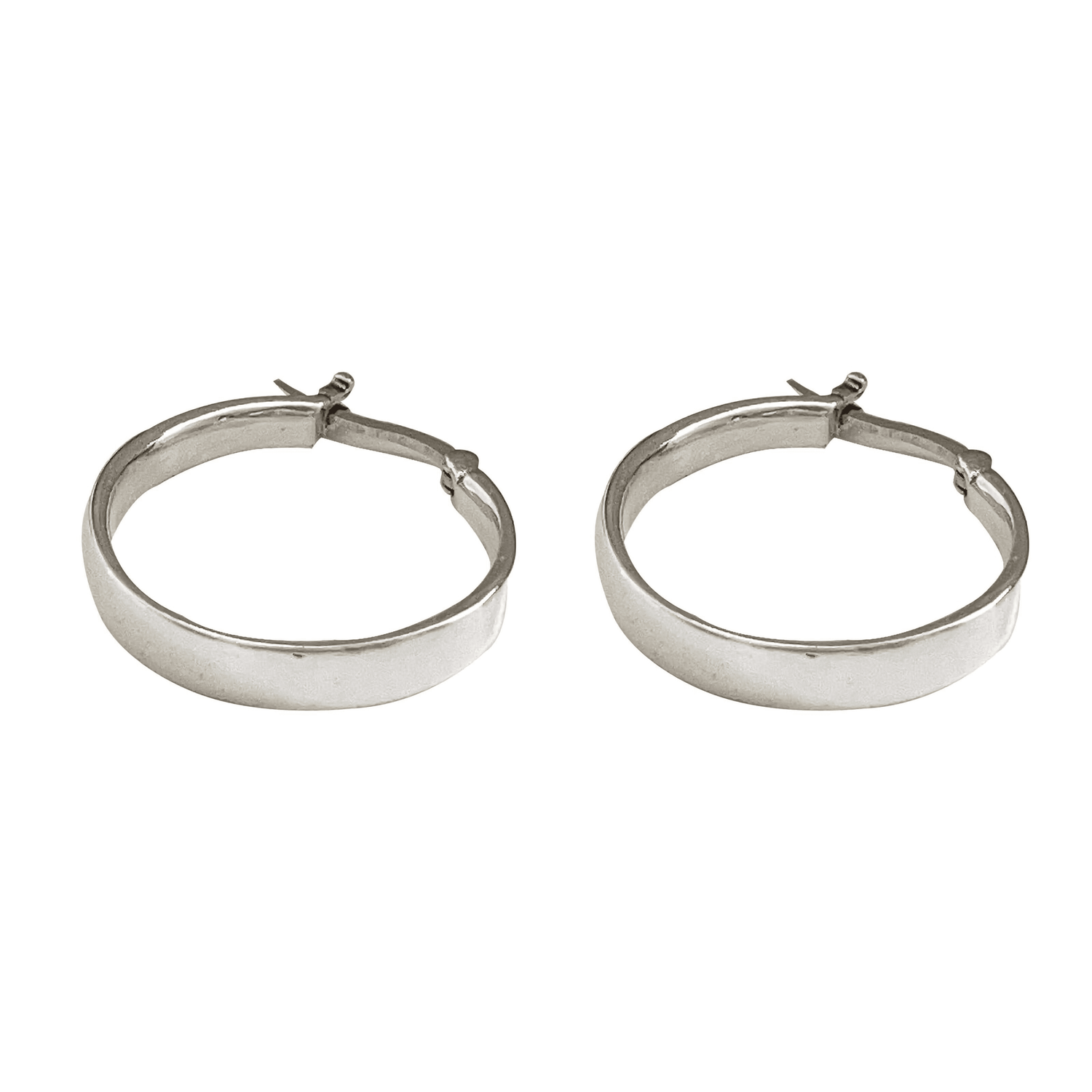 Simply Lovely Silver Hoop Earrings-Ringified Jewelry