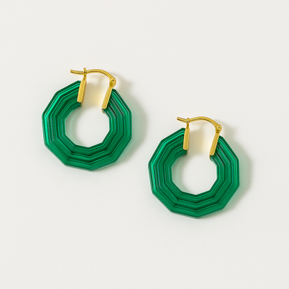 French Hex Hoop Earrings