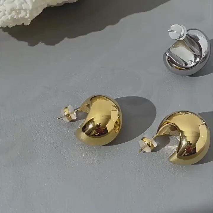 Fat Moon Gold Earrings