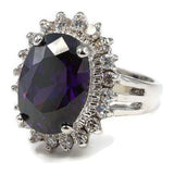 Dramatic Oval Amethyst CZ Cocktail Ring
