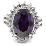 Dramatic Oval Amethyst CZ Cocktail Ring
