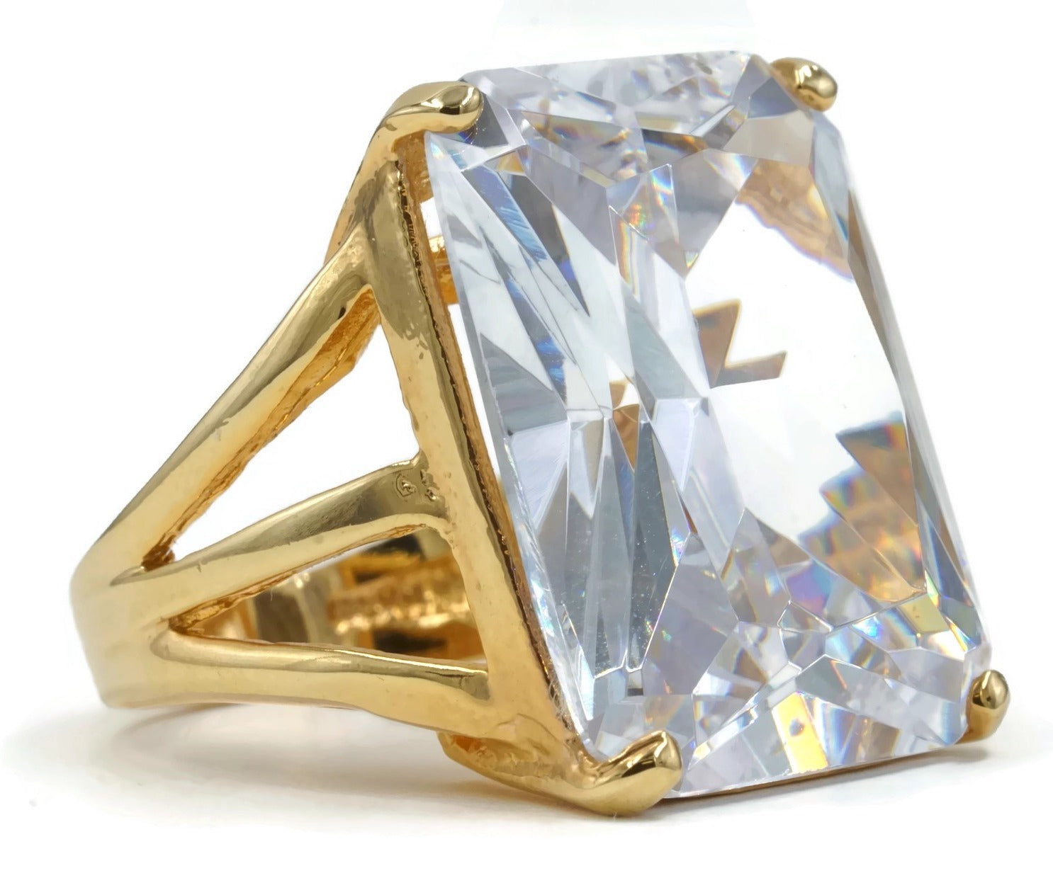Oversized Radiant-Cut Solitaire 14K Cocktail Ring