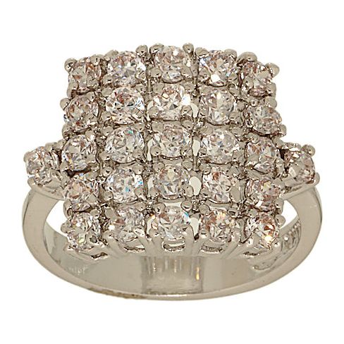 Galaxy Cluster Square Handset Pave Statement Ring