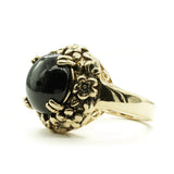 Simulated Onyx Stone Antiqued Floral Adjustable