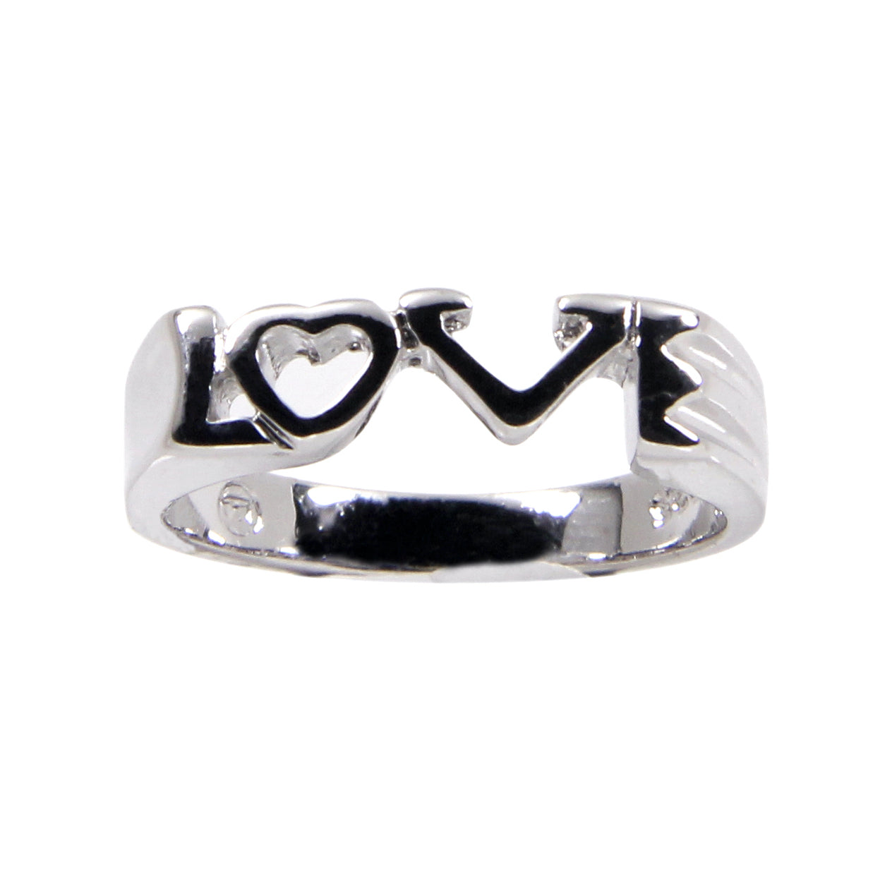 Adorable 3 mm Sterling Silver Connected L-Word Ring