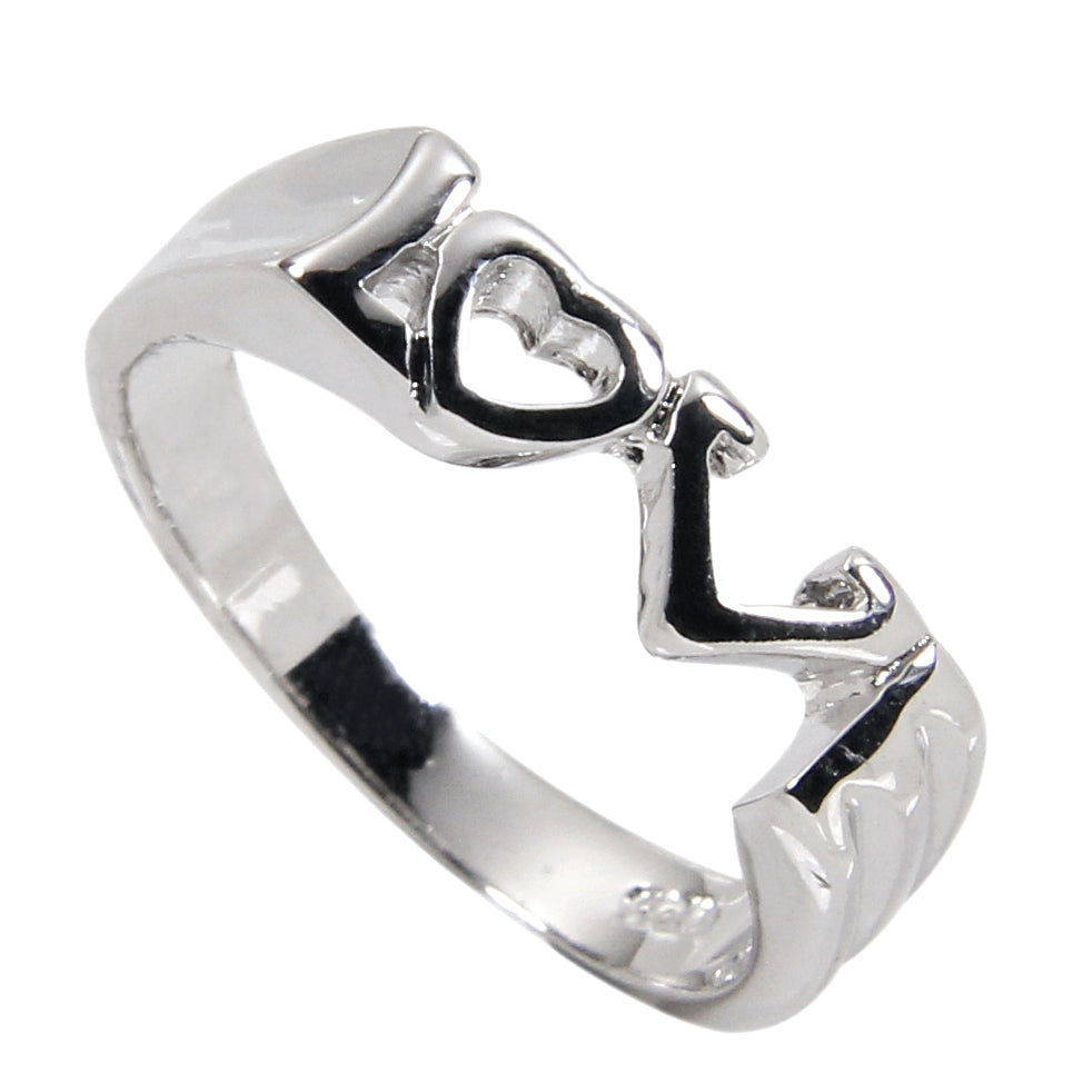 Adorable 3 mm Sterling Silver Connected L-Word Ring