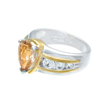 Pear Shape Champagne Stone Statement Ring
