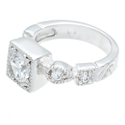 Designer Look Engagement Style Clear Stones Ring