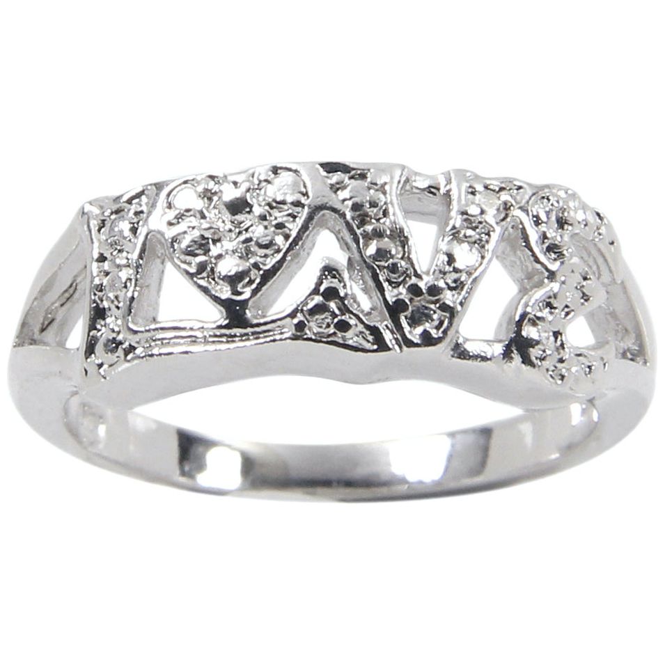 Sterling Silver Spelled Out Love Band Ring