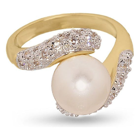 Twisty 10mm Pearl Pave-Set Statement Ring