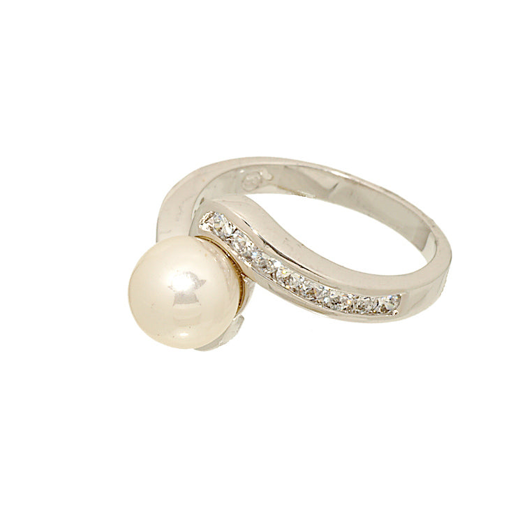 Classic Channel-Set 8mm Pearl Statement Ring