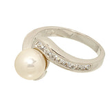 Classic 8mm Faux Pearl Channel Set Ring