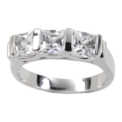 Exquisite Sterling Silver Handset Channel Setting Ring