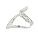 Contemporary Abstract Design Rhodium Plated Fashion Ring