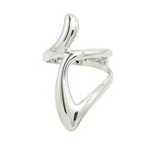 Contemporary Abstract Design Rhodium Plated Fashion Ring