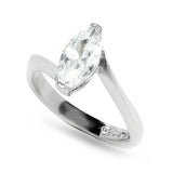Marquise Cut Clear Stone Engagement Twisted Setting Ring