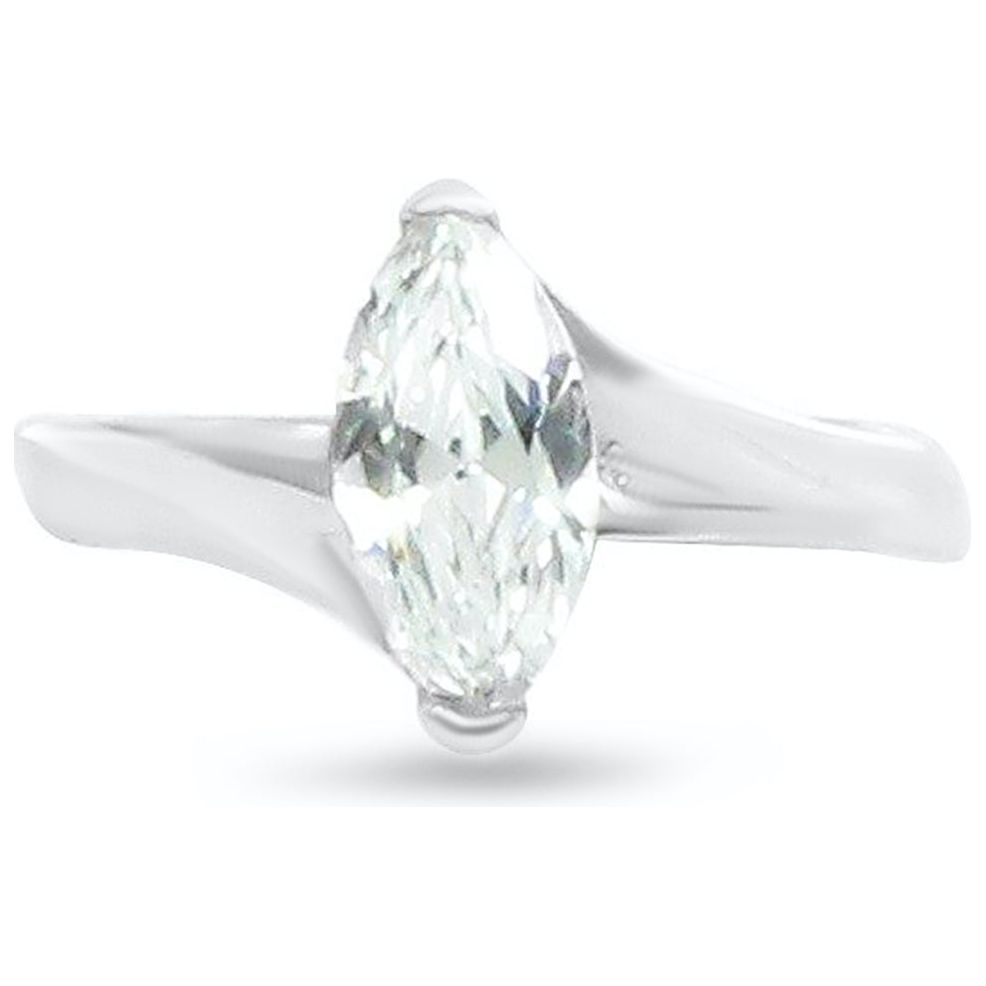 Marquise Cut Clear Stone Engagement Twisted Setting Ring