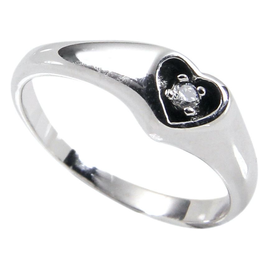 Sterling Silver Antique Style Carved Out Heart Ring