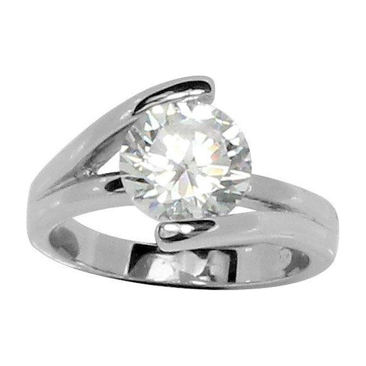 Brilliant Round Twist-Set Solitaire Engagement Style Ring
