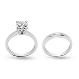 Classic Prong Set Round Stone Wedding Set Style Ring
