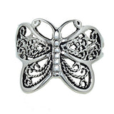Delicate Filigree Look Butterfly Ring with Antique Finish