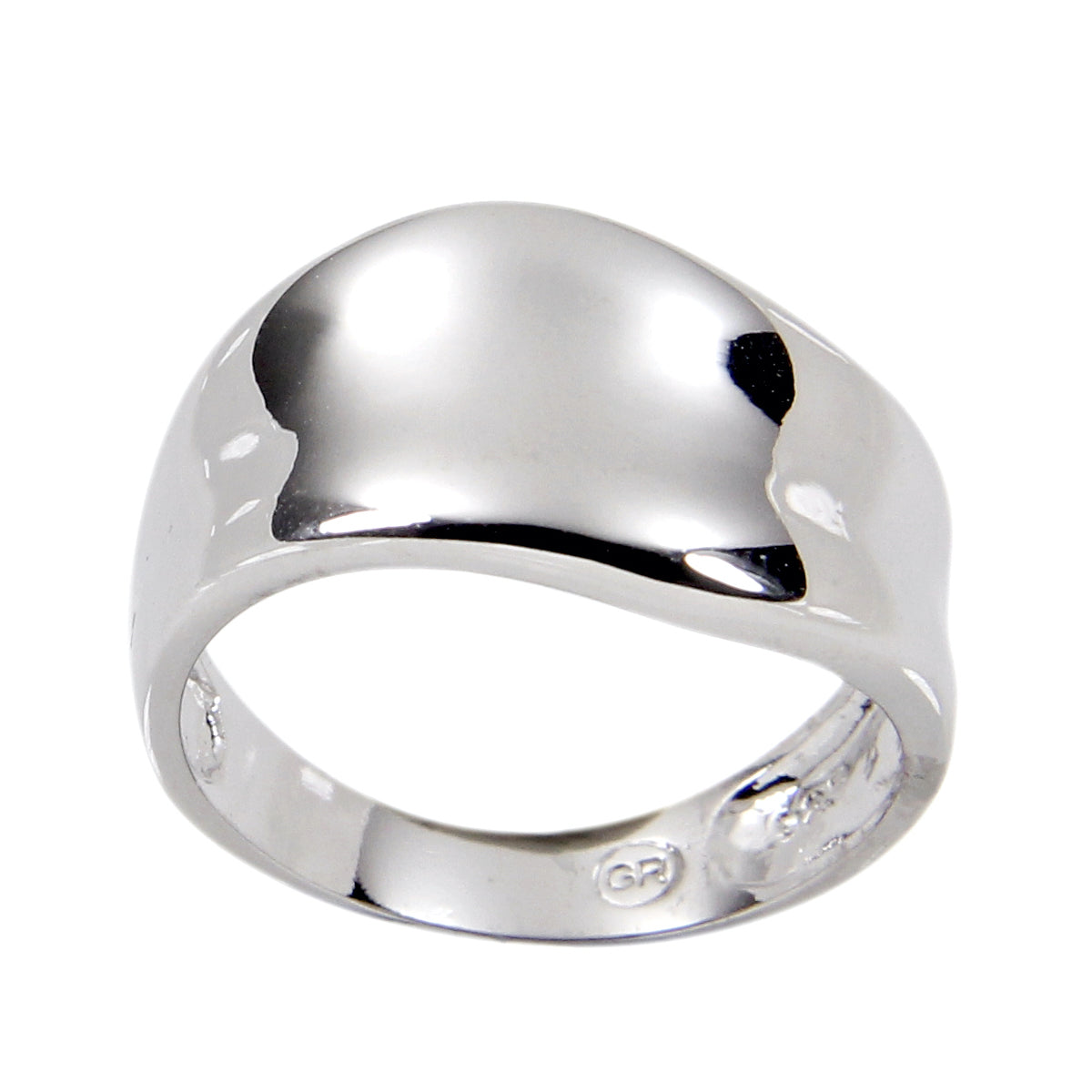 Sterling Silver Wave-Style Contemporary Band Ring