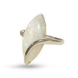 Large Modern Cabochon Mother of Pearl Swirl Setting Ring