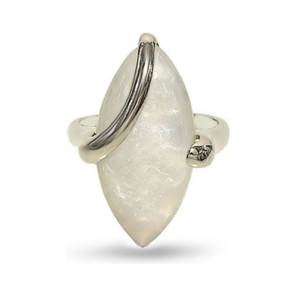 Large Modern Cabochon Mother of Pearl Swirl Setting Ring