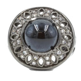 Gothic Victorian Simulated Black Pearl Ring