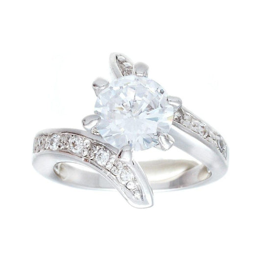 High Mount Classic Hand-Set Solitaire CZ Statement Ring