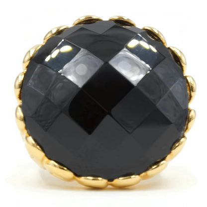 Mesmerizing Faceted Black Stone 14K Shank Fashion Ring